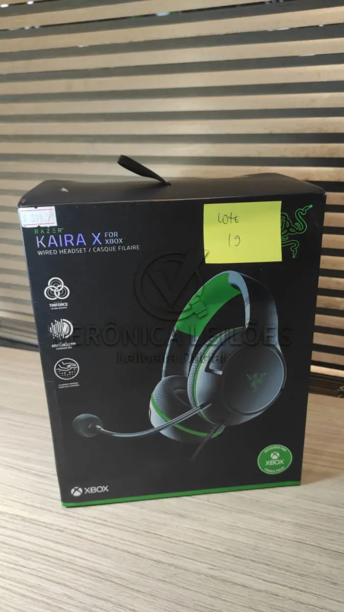 LOTE 019 - Fone de ouvido/Headset Razer Kaira X com fio - Preto