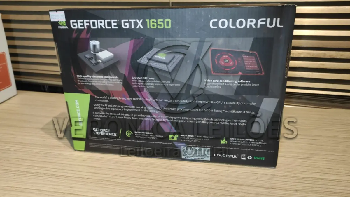 LOTE 027 - Placa de Vídeo Geforce Experience GTX 1650 NB 4GD6-V