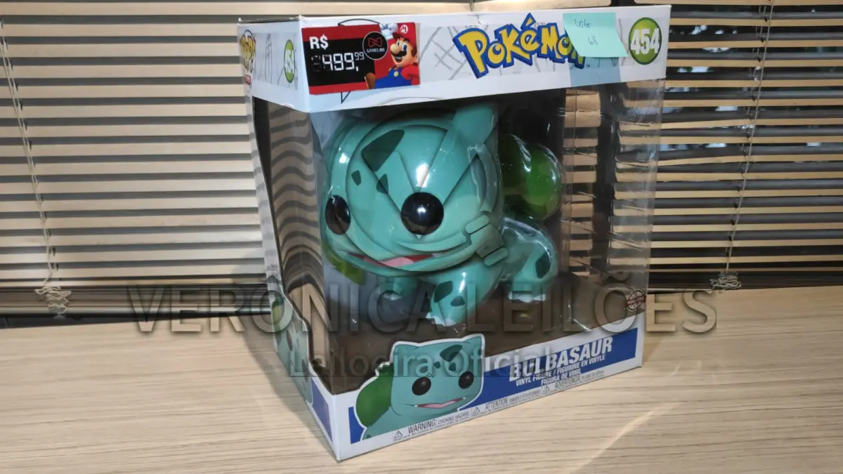 LOTE 068 - Funko Pop! Games Pokemon Bulbasaur cod 454 Grande