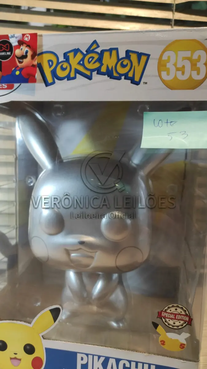 LOTE 053 - Funko Pop! Pokemon - Pikachu prateado - Código 353 Grande