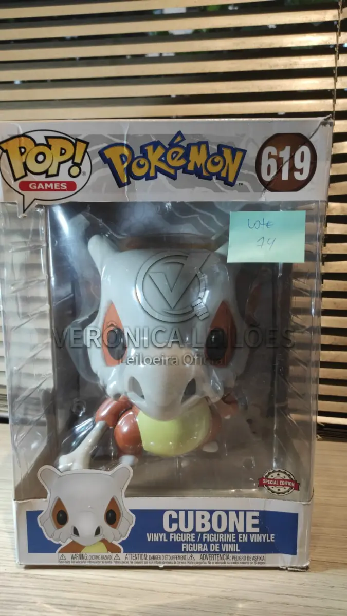LOTE 074 - Funko Pop 619 - Pokemon Cubone - Grande