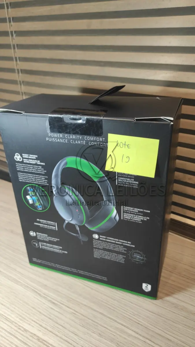 LOTE 019 - Fone de ouvido/Headset Razer Kaira X com fio - Preto