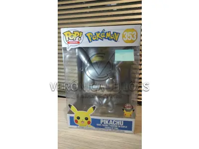 LOTE 054 - Funko Pop! Pokemon - Pikachu prateado - Código 353 Grande